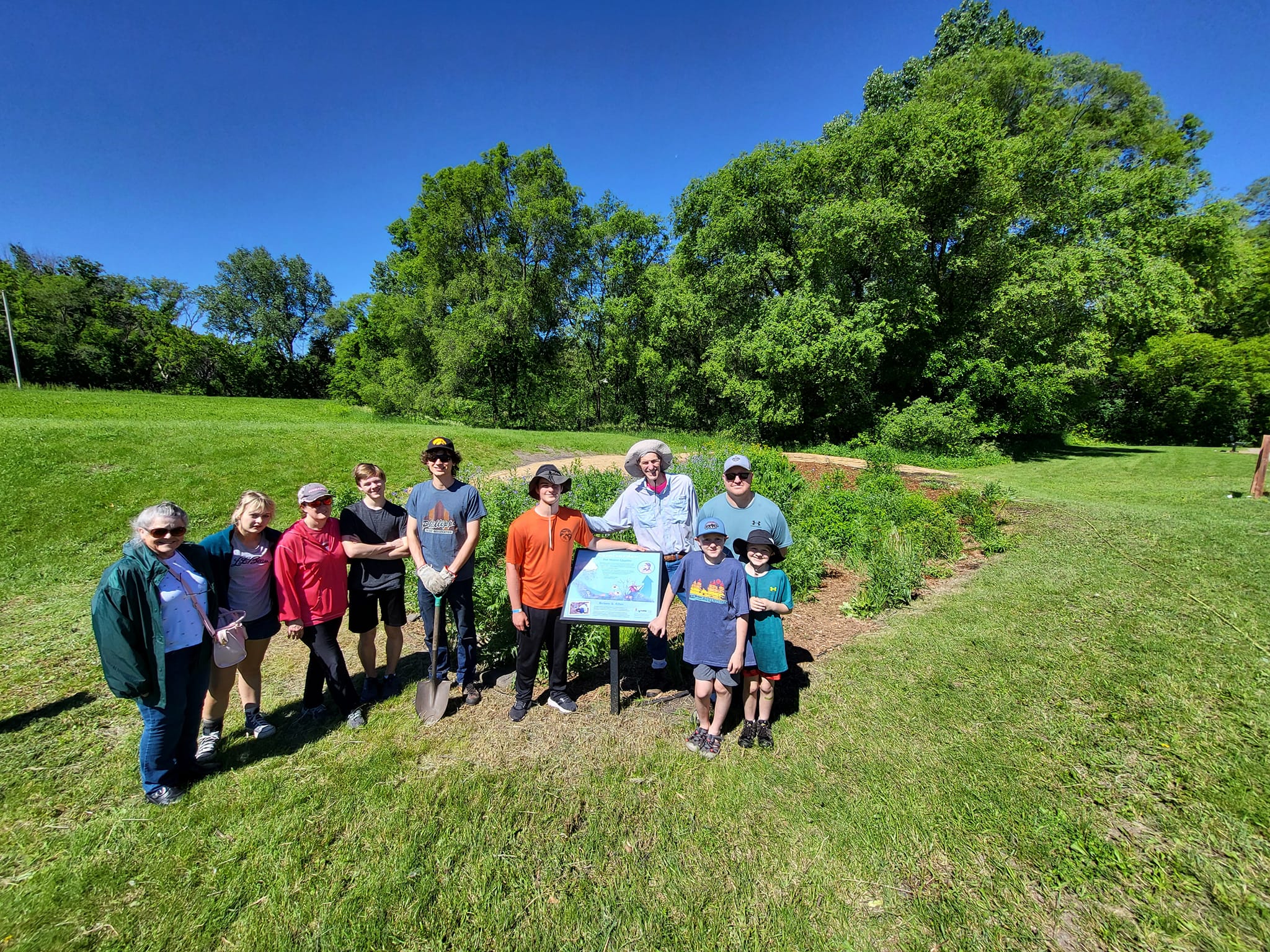 Image slide of This rain garden was renovated as part of a Community Blue grant project in 2024.