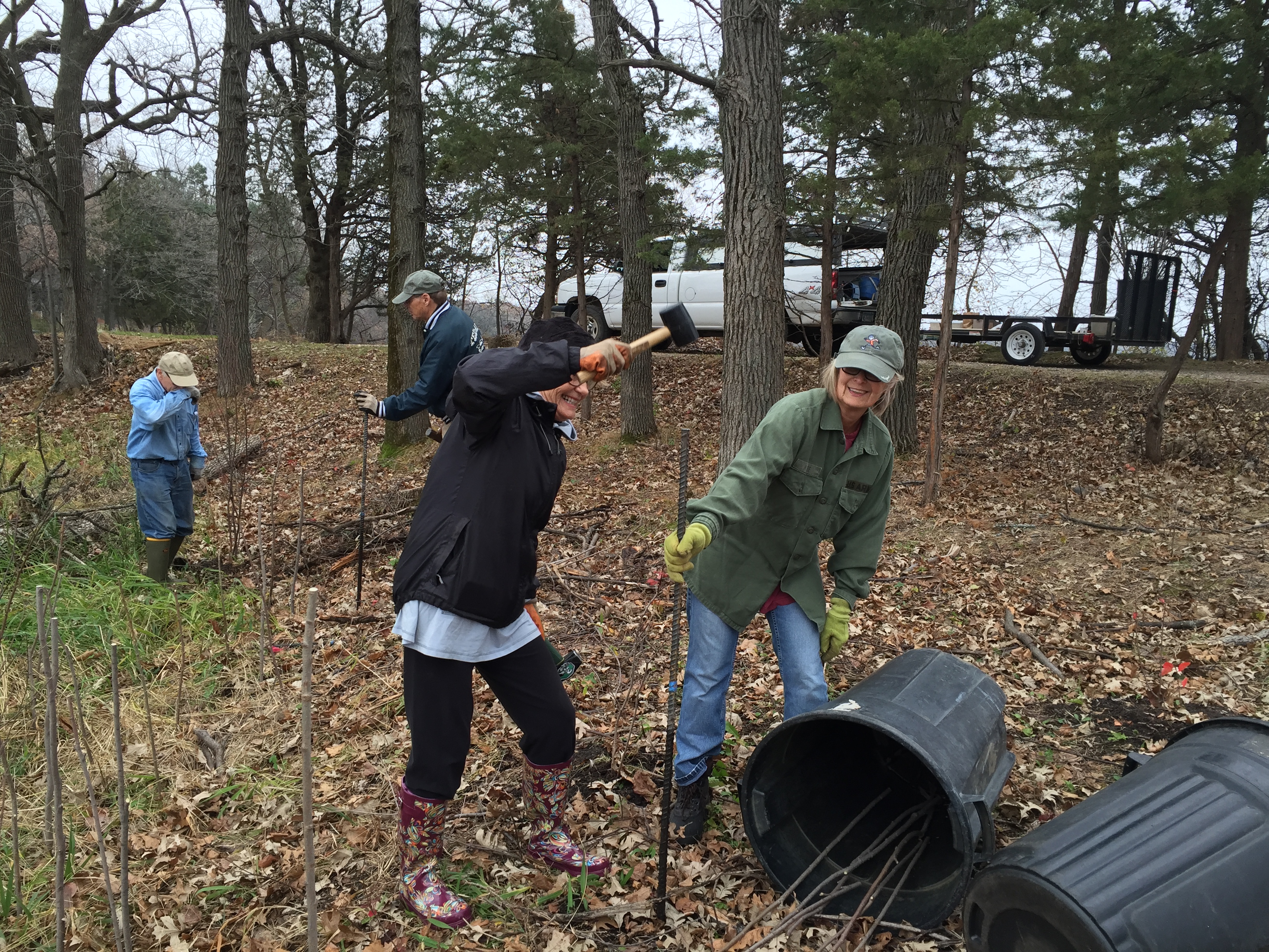 Image slide of Planting willow stakes
