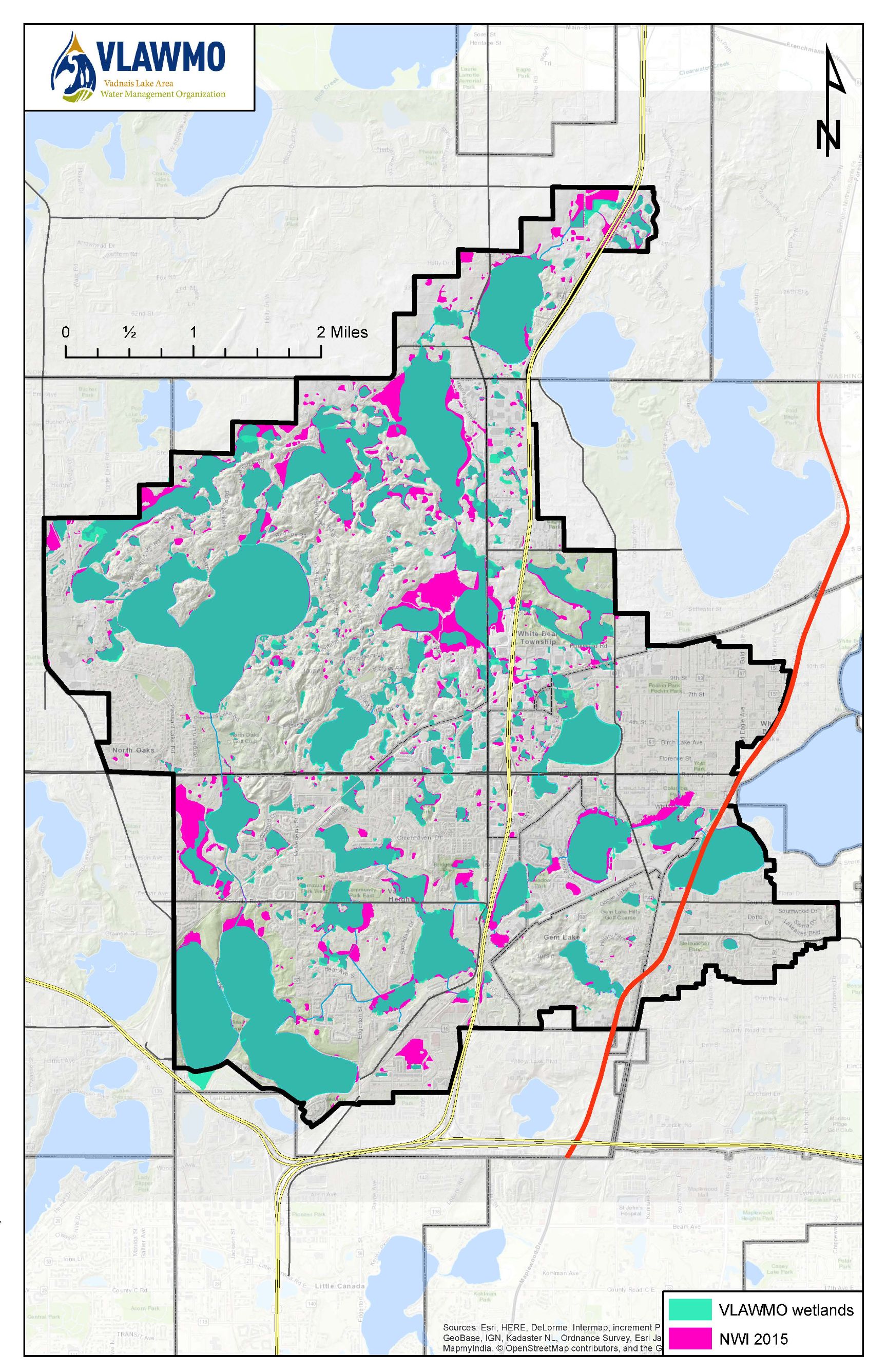Wetlands map image in 